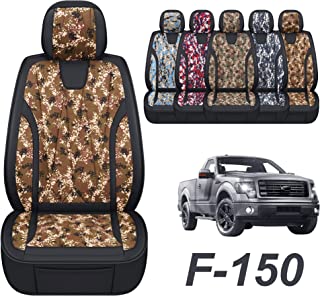 GXT Car Seat Cover Complete with Waterproof Leather, Pickup Truck Car Seat Cushion Fits Select 2009 - 2022 Ford F-150 Models and 2017 - 2022 F250 F350 F450 Models (Desert Camo)