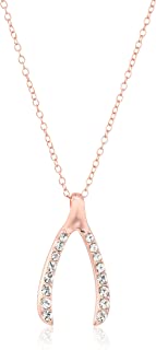 Wishbone Pendant Necklace in Sterling Silver Exclusively Made by Swarovski 18"